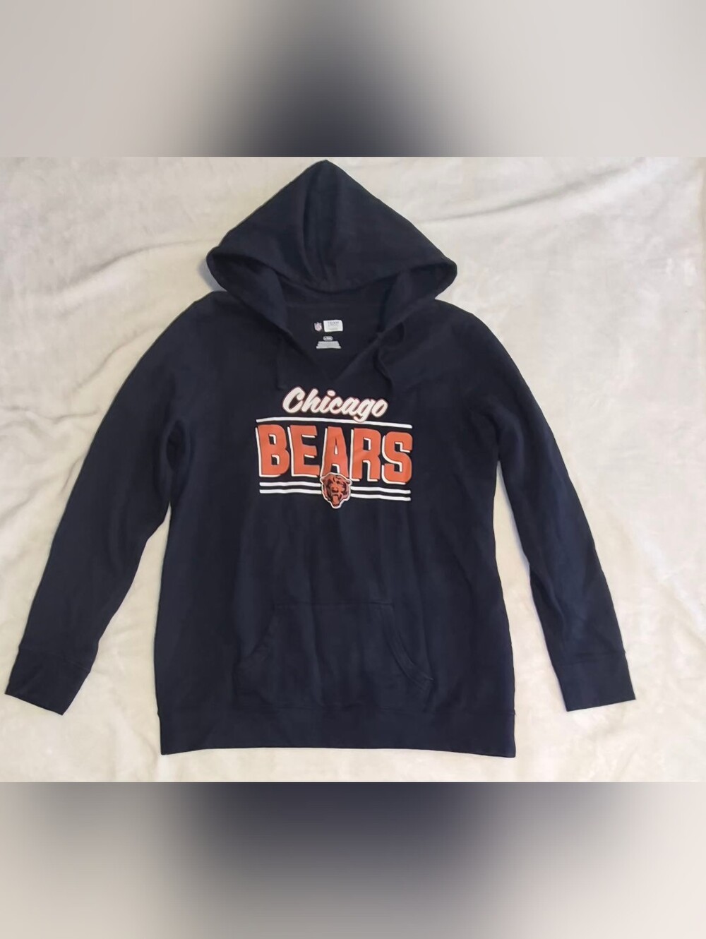 NFL Chicago Bears Navy Hoodie with Orange Logo